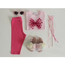 HC Happy Children Pembefiyonk Detaylı Kız Çocuk Tişört