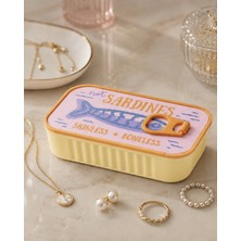 Eilo Sardalya Konservesi Sardines Takı Kutusu - Pembe & Sarı Yüzük, Küpe ve Aksesuar Organizeri