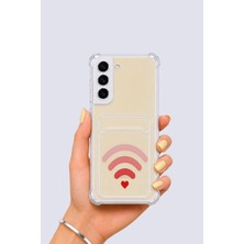 Cm Store Samsung Galaxy S22 Kartlıklı Aşk Sinyali Desenli Kılıf