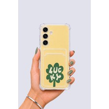 Cm Store Samsung Galaxy S24 Fe Kartlıklı Lucky Yonca Desenli Kılıf