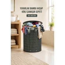 Begin Power 60 Litre Bambu Kirli Çamaşır Sepeti Modern Tasarım Çamaşır Sepeti Oyuncak Kutusu