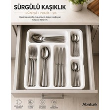 Abnturk Iki Taraftan Sürgülü Pratik Çekmece Içi Kaşıklık-Çatal Kaşık Bıçak Düzenleyici