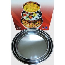 St. Morritz Fırın Tepsisi 3 Lü Set Tepsi Çelik Tepsi