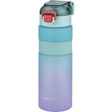 St. Morritz 800ML Çift Renk Kaydırmaz Silikon Gövde Motivasyon Su Matarası Sticker Hediyeli