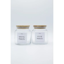 St. Morritz Bambu Kapak Kulak Pamuğu ve Makyaj Pamuğu Kavanozu 500ML