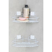 St. Morritz Ömür Boyu Paslanmaz Yapışkanlı Banyo Rafı, Banyo Düzenleyici, Banyo Organizer, Şampuan Rafı