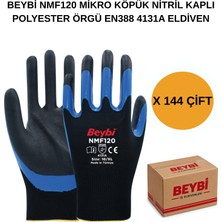 Beybi Arge Toptan NMF120 Mikro Köpük Nitril Kaplı Polyester Örgü Eldiven 144 Çift No 10 Xl