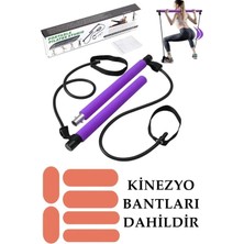 St. Morritz Pilates Bar Reformer Kinezyo Tape Isıl Bantlı Egzersiz Çubuğu Kopmaz Lastikli Lowbody