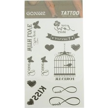 Zero Land Dpmix-Hb Kafes Tattoo Dövme Sticker Siyah