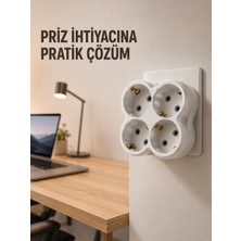 TeknoKapsül Tek Prizi 4’lü Yapan Priz Çoğaltıcı Direkt Prize Takılan Kablosuz Çoklayıcı -