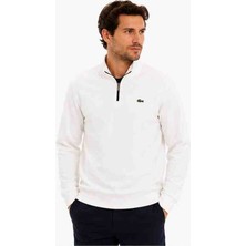 Lacoste Fermuar Yaka Ekru Regular Fit Uzun Kol