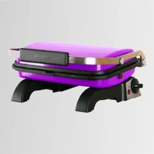 St. Morritz Elektrikli Mor Döküm Mini Tost Makinesi Yanmaz Yapışmaz 8 Dilim
