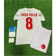 Türkiye 2024 Arda-Güler Beyaz Iç Saha Çocuk Forması 4'lü Set (Euro 2024 Patch) Beyaz