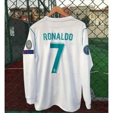 Real Madrid Ronaldo 7 Futbol Forması Uzun Kol Beyaz