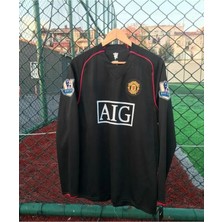 Manchester United 2007 - 2008 Uzunkol Siyah Ronaldo Retro Forması