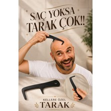Invictus Design Unisex Siyah Eğlenceli Komik Kel Tarak Hediye Fikri Anahtarlık Saç Fırça