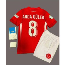 Arda Güler Türkiye Milli Takım Euro 2024 Kırmızı Çocuk Forması 4'lü Set