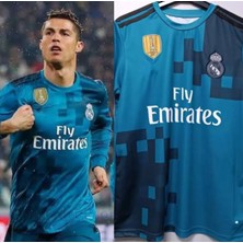 Real Madrid C.ronaldo 7 Futbol Forması Uzun Kol Mavi