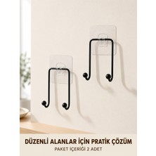 TeknoKapsül 2 Adet Yapışkanlı Duvar Askısı Pratik Çok Amaçlı Düzenleyici Askı -