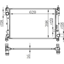 Oris Dpmix-Hb Radyator Brazing mt 620X398X16 Fiat Doblo 1.3 Mjtd 09 Kavisli Bağlanti 617854