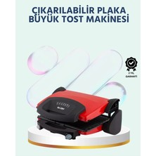 St. Morritz 2000W Tost ve Izgara Makinesi – Granite/teflon Plaka Seçenekli
