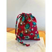 St. Morritz Ekolojik Bez Kese - Pazen Kumaş Büzgülü Bez Kese- Makyaj Çantası - Çanta Içi Düzenleyici - 20X25