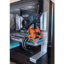 Hobifabrik Atölye Charizard Temalı Ekran Kartı Üstü Dekoratif Figür - Gaming Pc Kasa Aksesuarı, 10CM