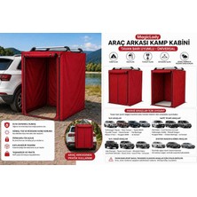 Magic Lady Üniversal Kırmızı Araç Arkası Kamp Kabini – Tavan Barı Uyumlu Fermuarlı Soyunma Duş Tuvalet Çadırı