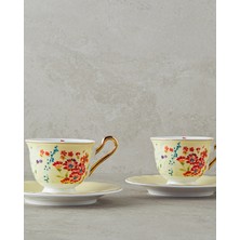 St. Morritz Miranda New Bone China Kahve Fincan Takımı 4 Parça 2 Kişilik Açık Sarı
