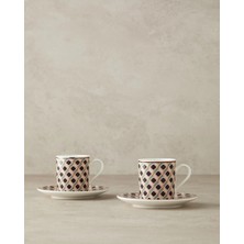 St. Morritz Modern Cube Bone Porselen Kahve Fincan Takımı 4 Parça 2 Kişilik Yeşil