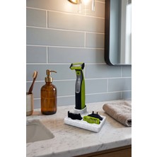 Marsel Dizayn One Blade Tıraş Makinesi Uyumlu Stand - Organizer - Hediyelik - Mermer Beyazı Renk