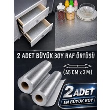 St. Morritz ( 2 Adet ) Raf Örtüsü Büyük Boy Metalize Raf Örtüsü Çok Amaçlı Çekmece Dolap Örtü Raf Örtü Mutfak Düzenleyici