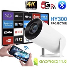 St. Morritz HY300 Mini Projeksiyon 4K 720P -Android 11 Sistem -Otomatik Odaklama