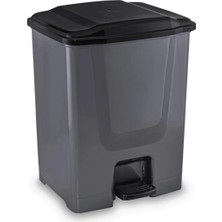 St. Morritz F196 Pedallı Plastik Çöp Kovası 10 L Gri