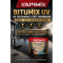 Yapımix Bitümix Uv - Uv Dayanımlı Bitüm Kauçuk Likit Membran – Teras Çatı Balkon Perde Su Yalıtım Malzemesi