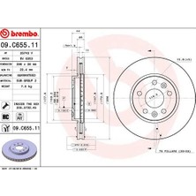 Brembo Dpmix-Hb Ön Fren Diski Renault Megane Iv 15- Talisman 15- Diş ÇAP:296MM K:26MM Y:44MM 5 Delik