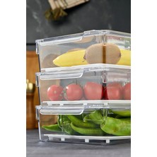 St. Morritz Gloss Aircontrol Large 3’lü Süzgeçli Havalandırmalı Kapaklı Buzdolabı & Dolap Içi Düzenleyici 3,25LT
