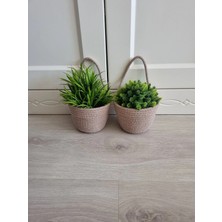St. Morritz Sepet Dekoratif Mini Düzenleyici Çiçeklik 2'li Mini Saksılık 12X10 cm