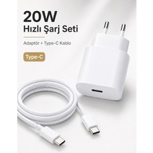Genel Tedarik 20W Hızlı Şarj Cihazı/kablo Seti Type C - Tüm Cihazlarla Uyumlu - Dayanıklı Hasır Örgü Kablo