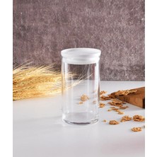 St. Morritz 43736 Vakumlu Cam Kavanoz - Cam Erzak Saklama Kabı 8 Li Beyaz Kapak
