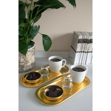 St. Morritz Home 16X35 cm 2'li Oval Sunumluk Tepsi - Gold