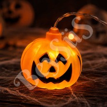 Beysüs Cadılar Bayramı Halloween Pilli Balkabağı LED 12 Li