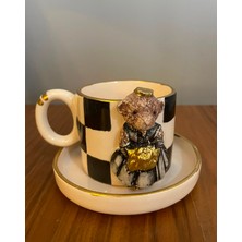 Atölye no17 Siyah Damalı Kız Teddy Fincan