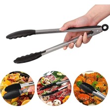 St. Morritz Metal Kızartma Maşası Silikon Uçlu Kilit Sistemli Maşa