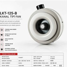 Fanexfan LKT-125-B 12 cm Geriye Eğimli Yuvarlak Model Kanal Fanı Fan