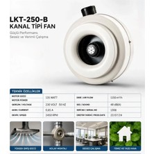 Fanexfan LKT-250-B 25 cm Geriye Eğimli Yuvarlak Model Kanal Fanı Fan