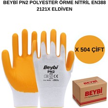 Beybi Arge Toptan Pn2 Polyester Örme Nitril Eldiven 504 Çift No 10 Xl