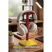 Marsel Dizayn Marseldizayn Sarı Kırmızı Dekoratif Gamer Kulaklık Standı - Kulaklık Tutucu - 24 cm