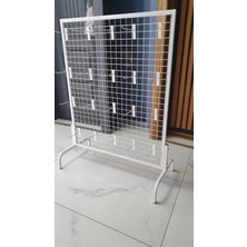 St. Morritz Ayaklı Tel Pano 80X100 cm Beyaz Renk 20 Adet 15 cm Kanca