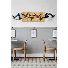 St. Morritz Doreart Bird Ahşap & Metal Duvar Tablosu, Ev Ofis Duvar Panosu